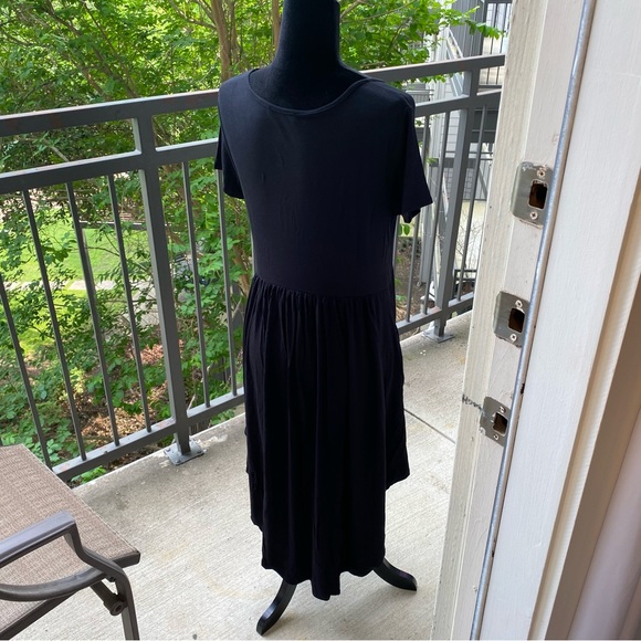 BasicUSA High-Low Tunic T-Shirt Dress Women Medium Back Pockets Dress - Picture 6 of 10